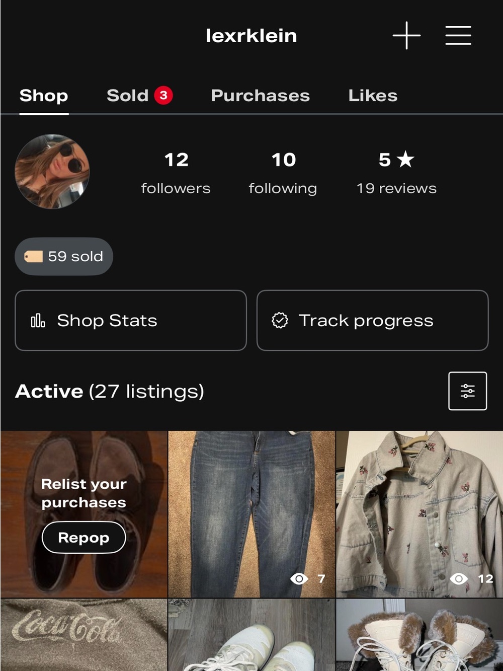 Follow me on Depop